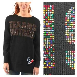 TEXAS FOOTBALL Officially Licensed NFL Team Apparel Women's Bling Sweatshirt 2X